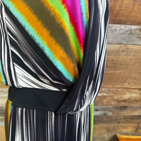 Maggy London Rainbow Surplice Midi Dress - Picture 8 of 16